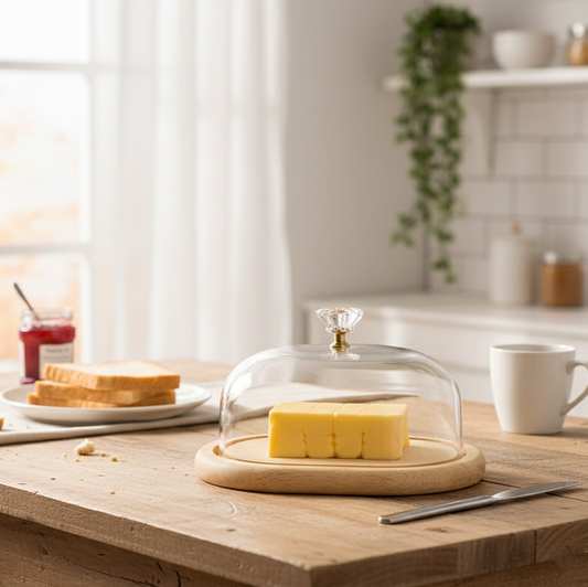 Wooden Butter Dish with Acrylic Lid
