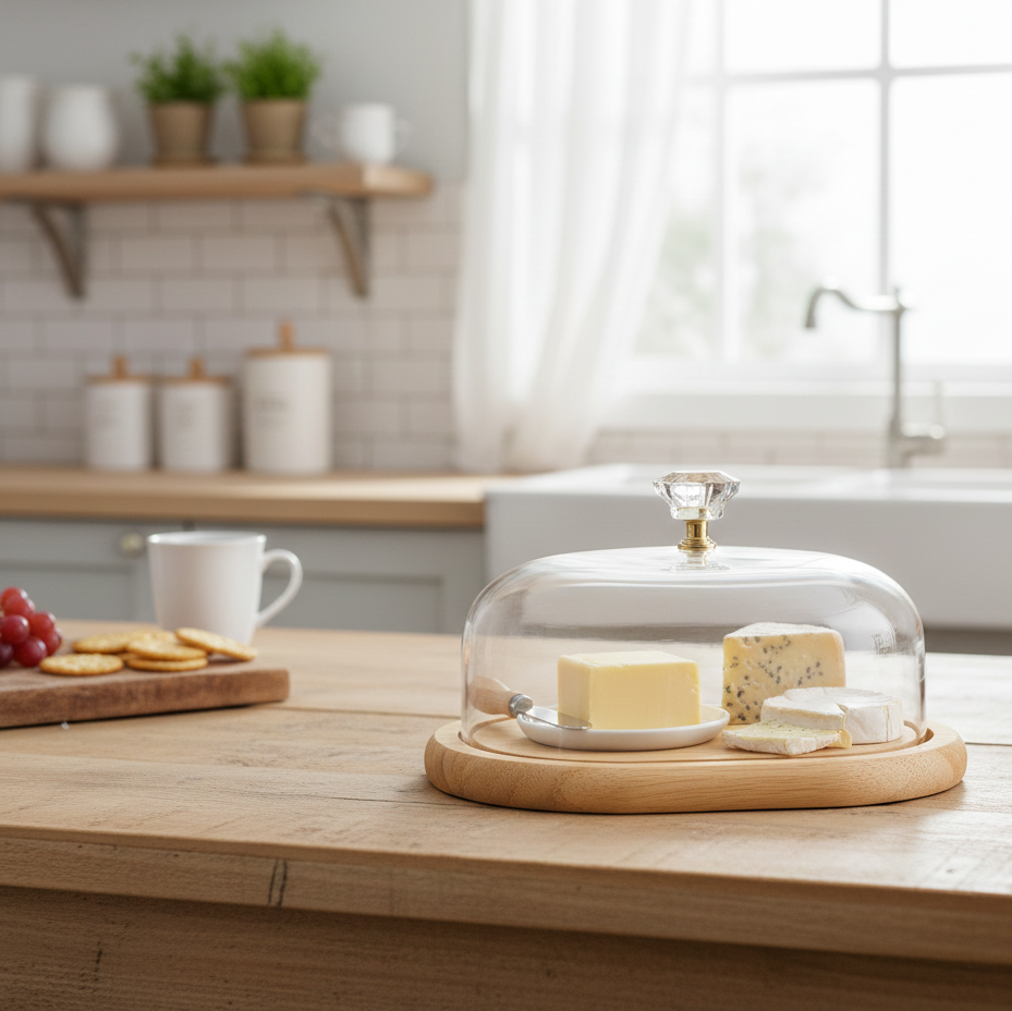 Wooden Butter Dish with Acrylic Lid