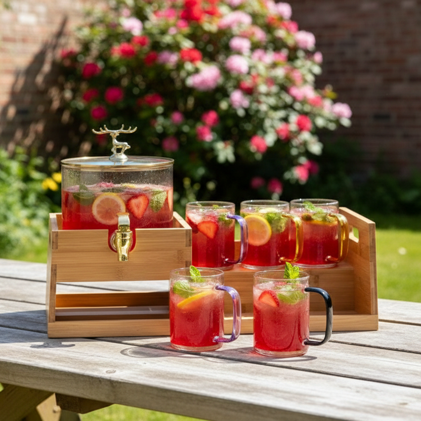 The Refresh Hub - Dispenser & Glasses Set