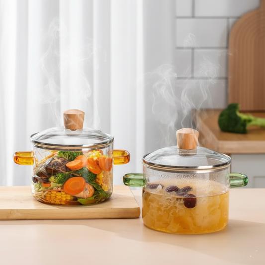 Distinctive GlassPot with Handles