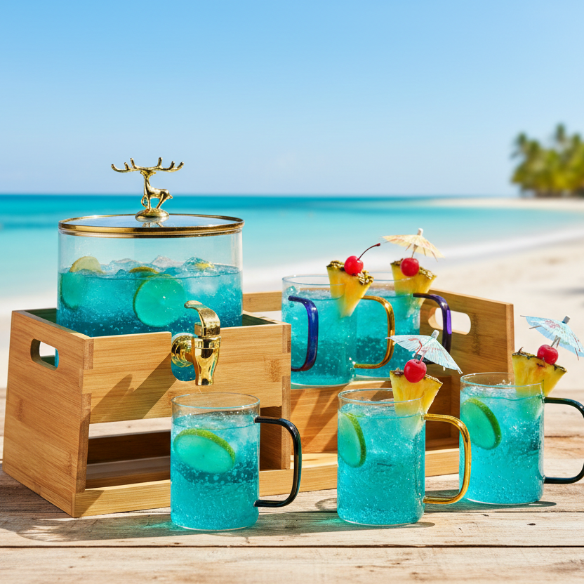 The Refresh Hub - Dispenser & Glasses Set