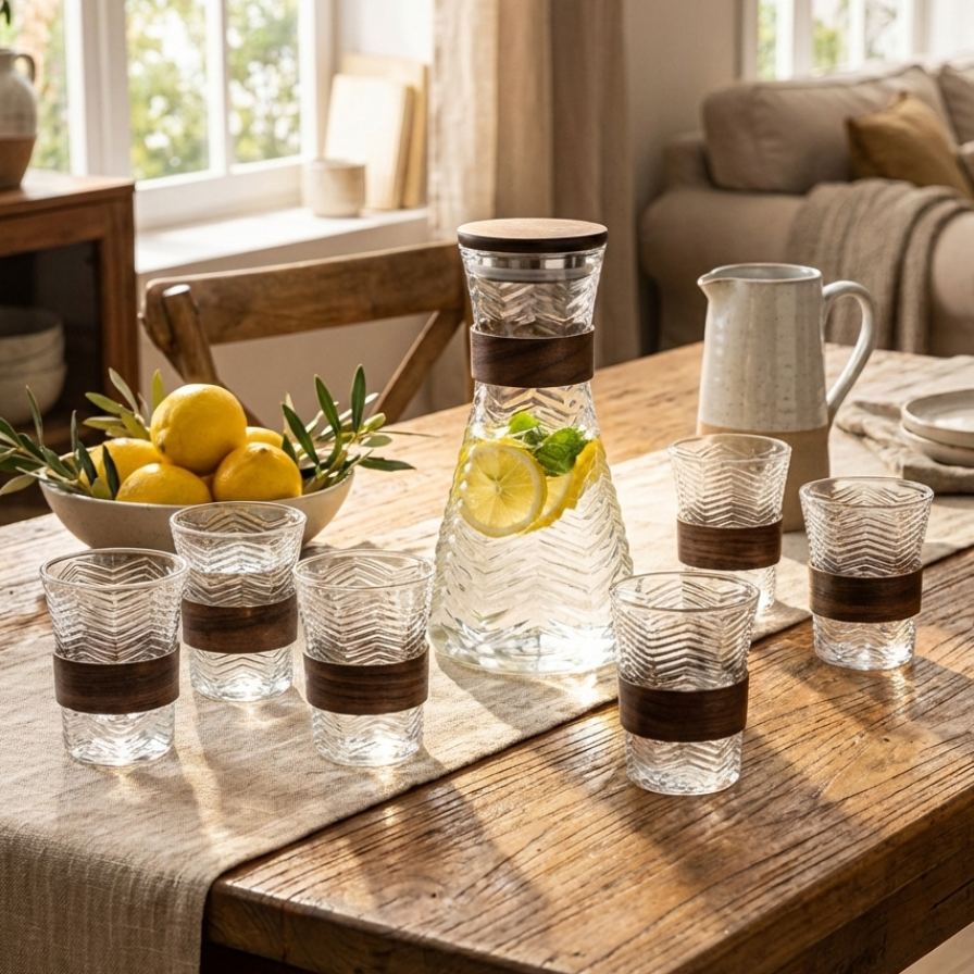 Wave Pitcher & Glasses Set