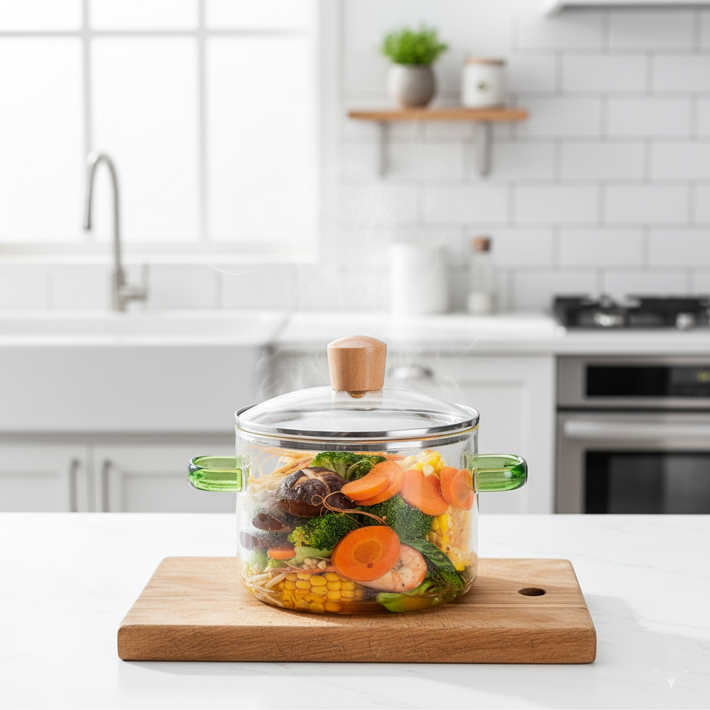 Distinctive GlassPot with Handles