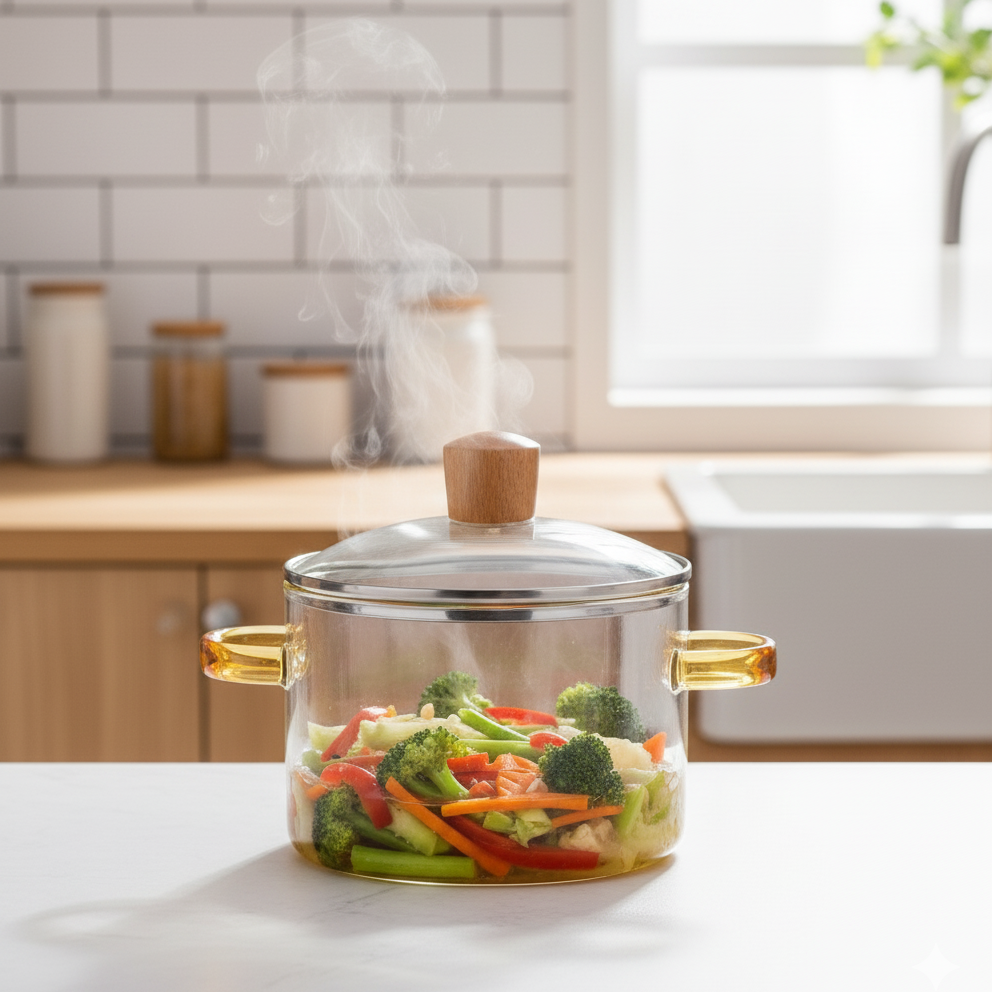 Distinctive GlassPot with Handles