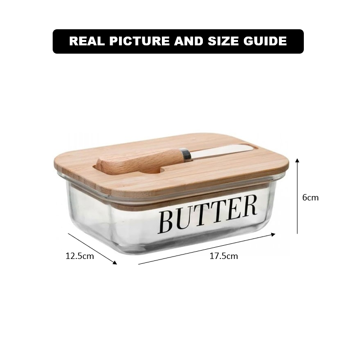 Rectangular Butter Keeper with Lid & Knife