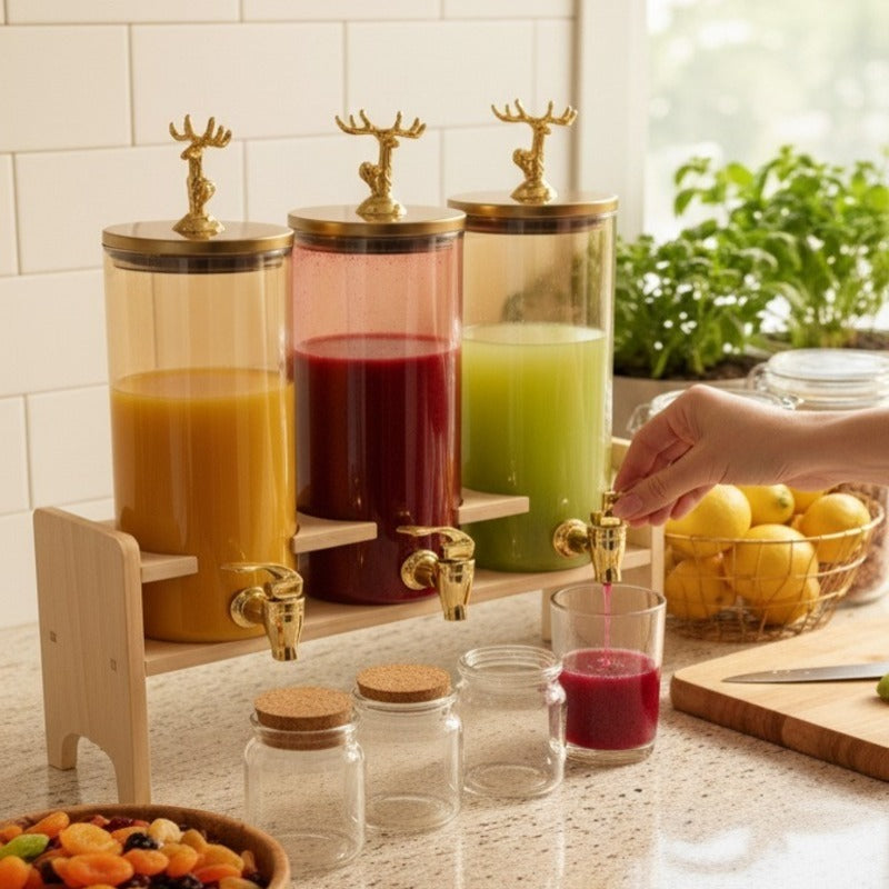 Topped Dispenser with Airtight Lid and Stand – 3-Piece